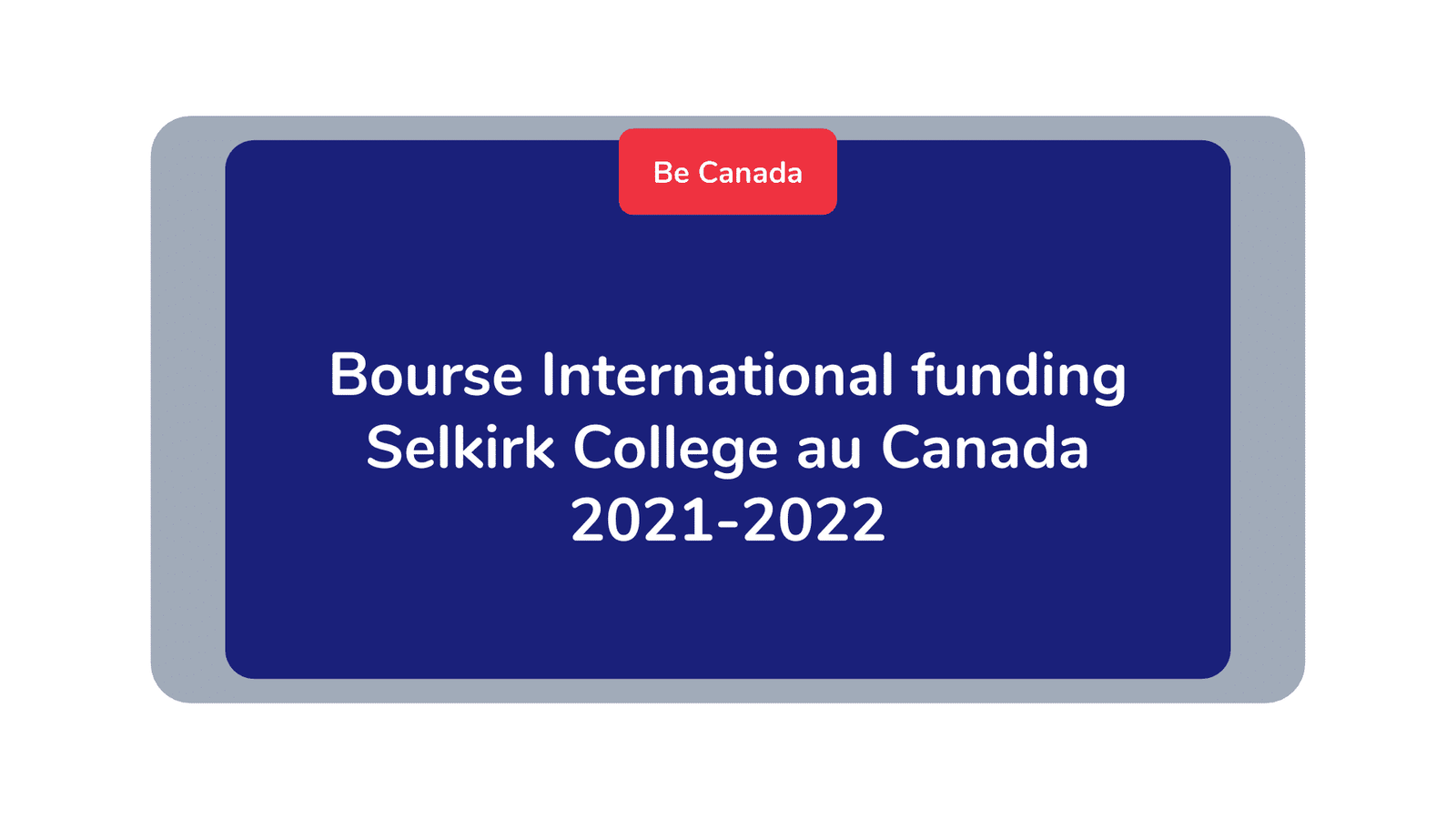Bourse International funding Selkirk College