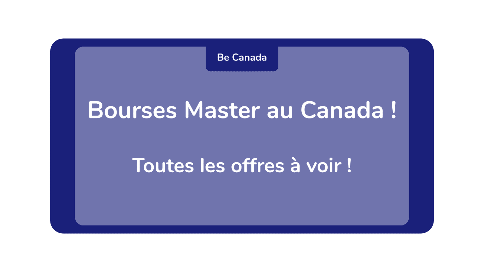 Bourses Master au Canada !