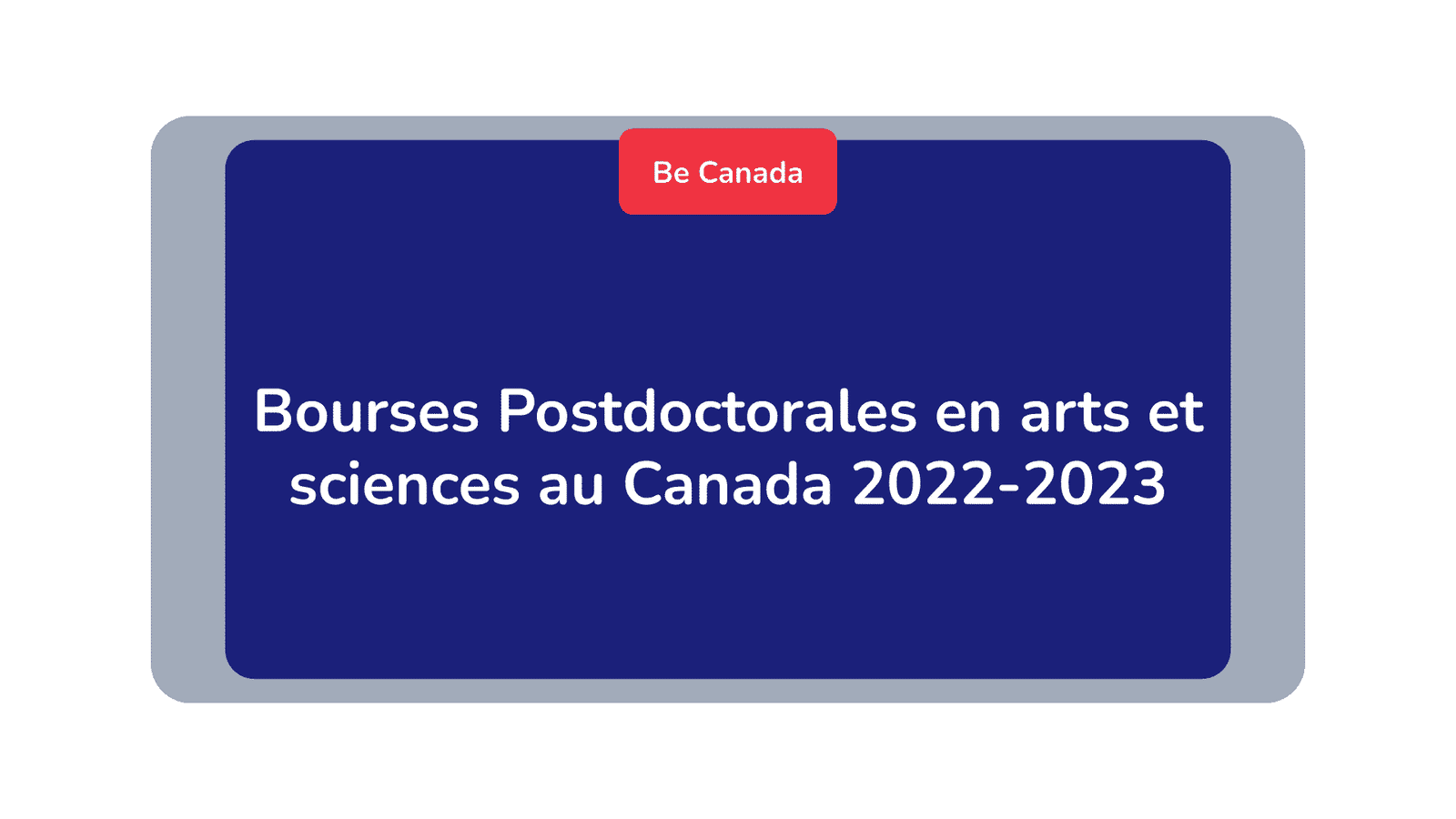 Bourses Postdoctorales en arts et sciences