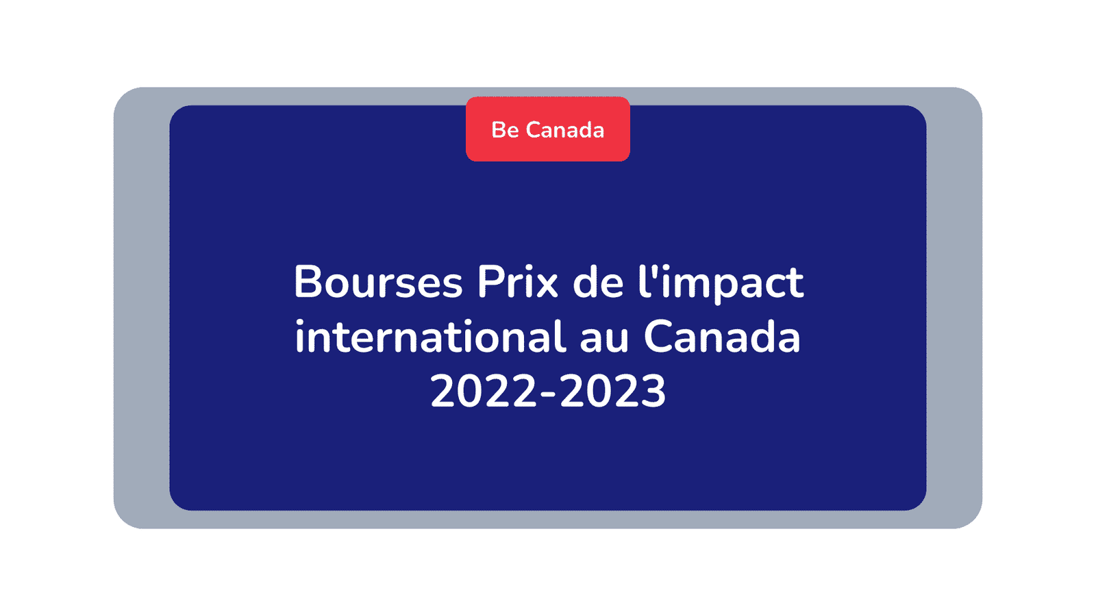 Bourses Prix de l'impact international