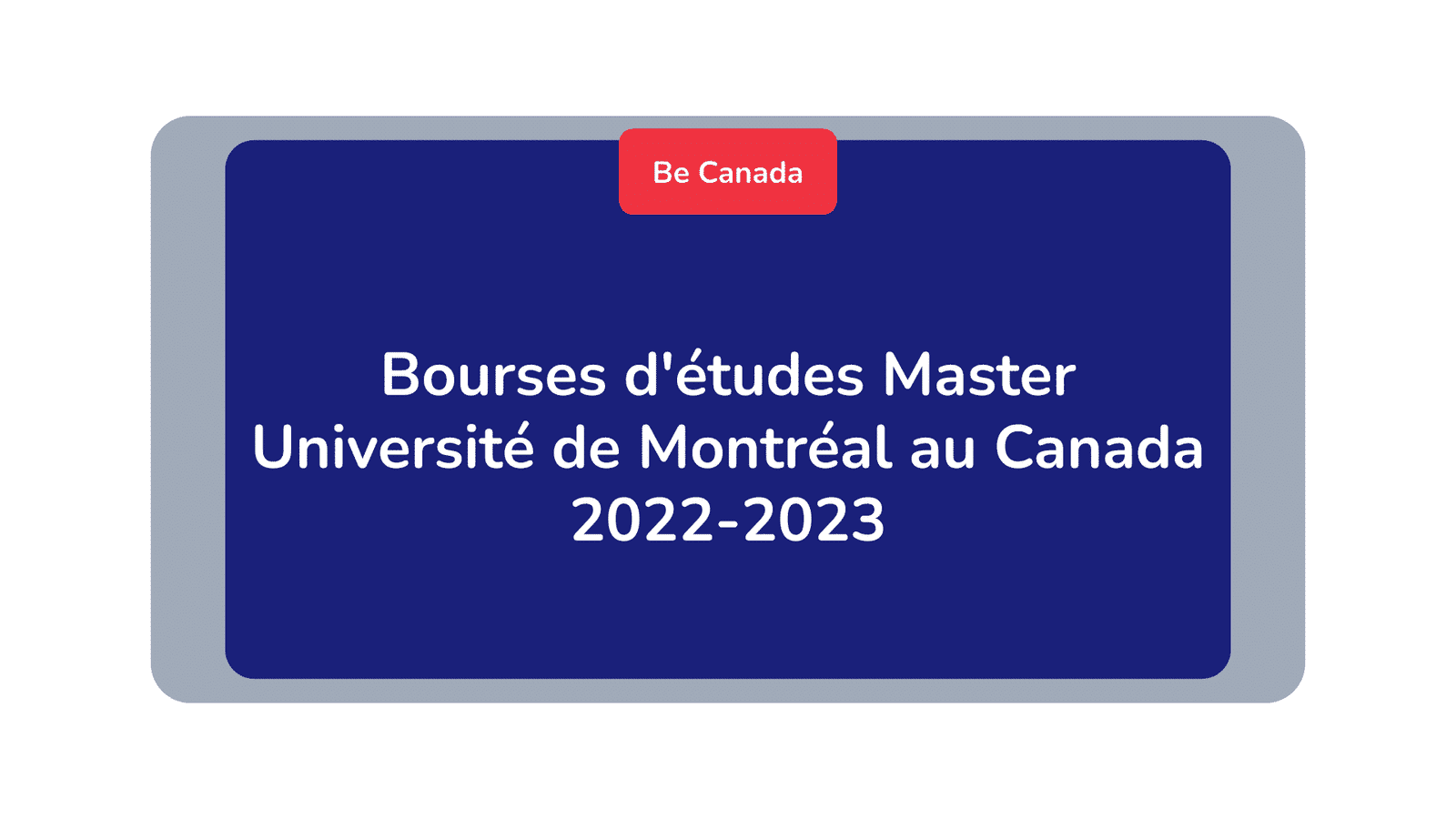Bourses d'études Master Université de Montréal