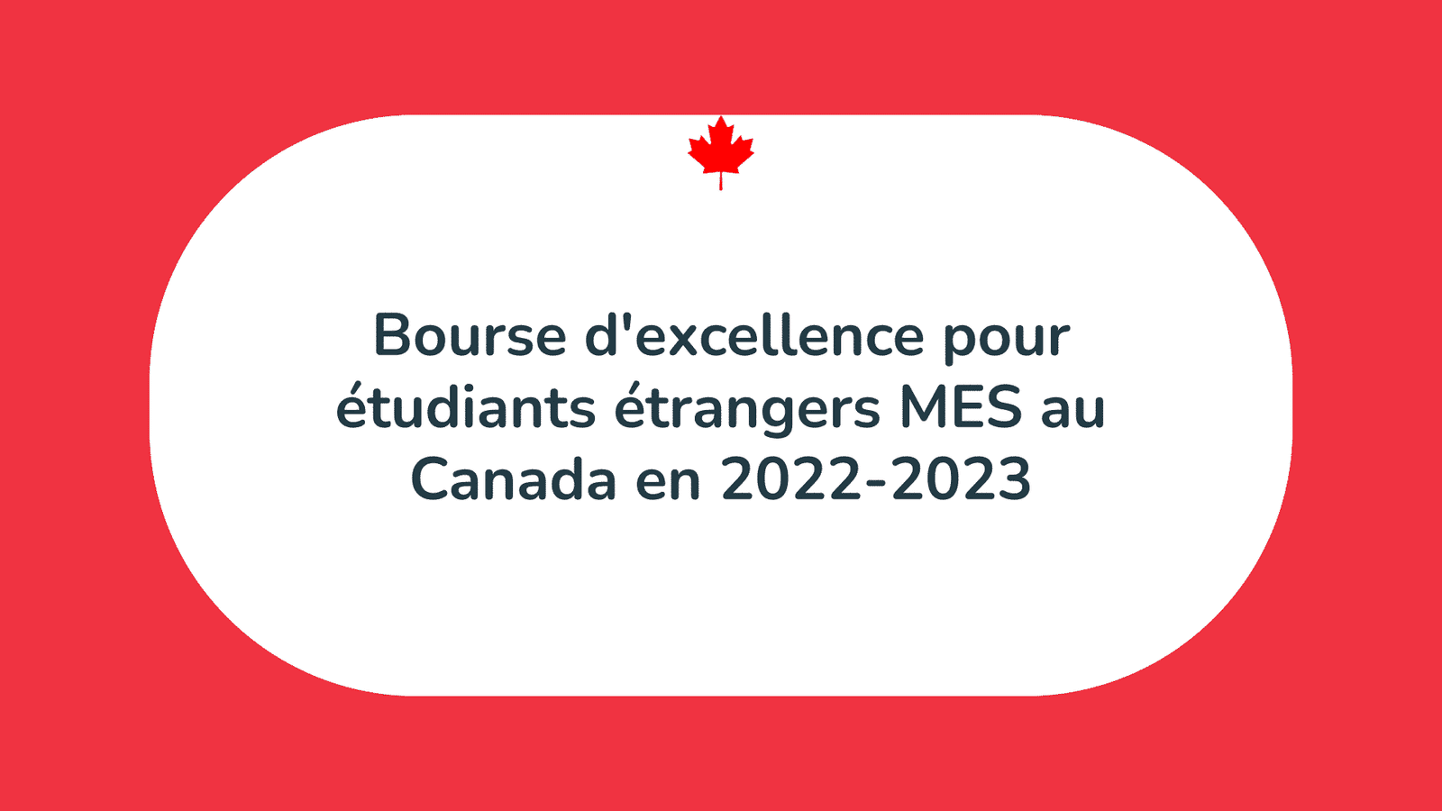 Bourse d'excellence pour étudiants MES