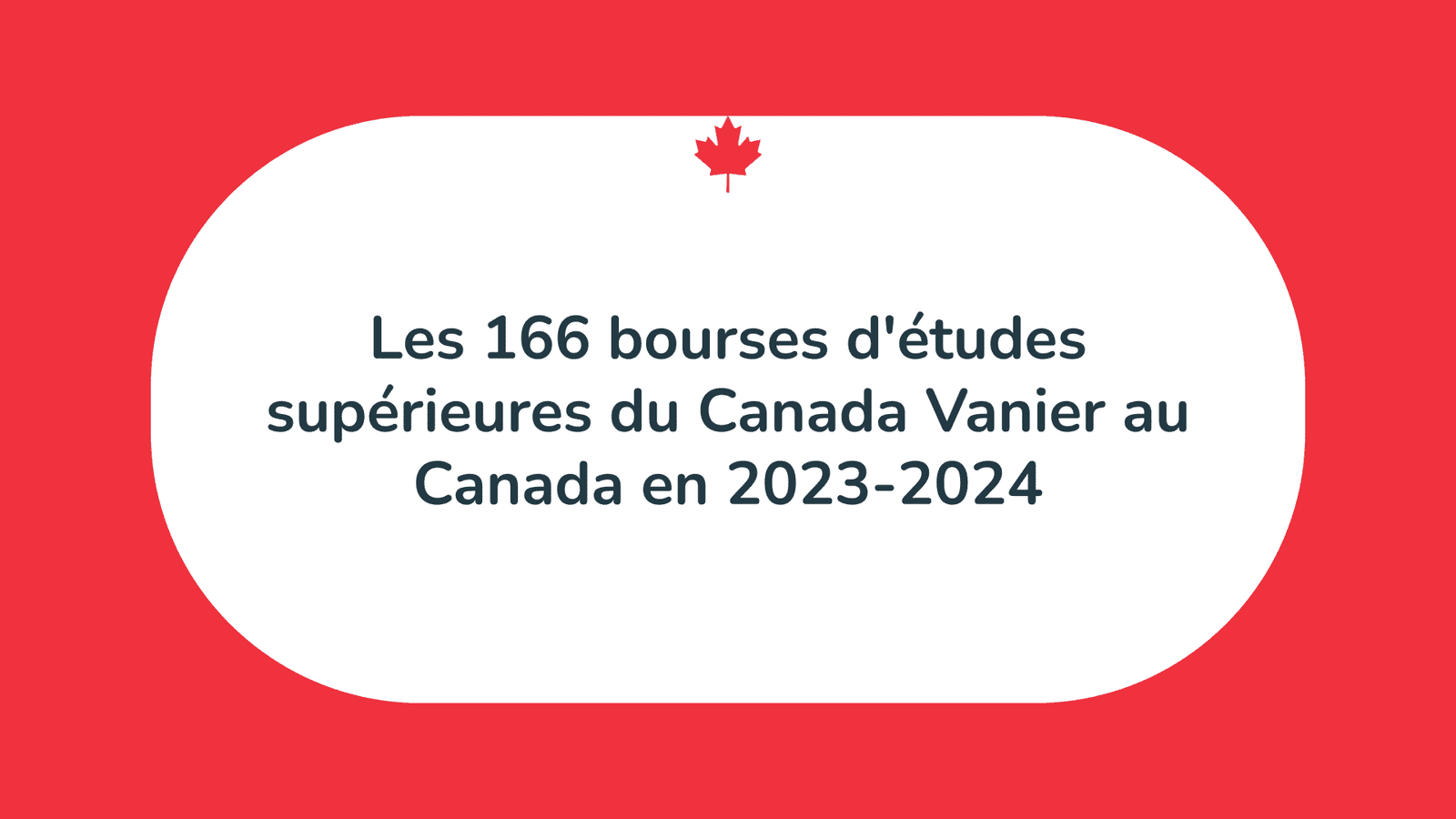 Bourses d'études supérieures du Canada Vanier Canada
