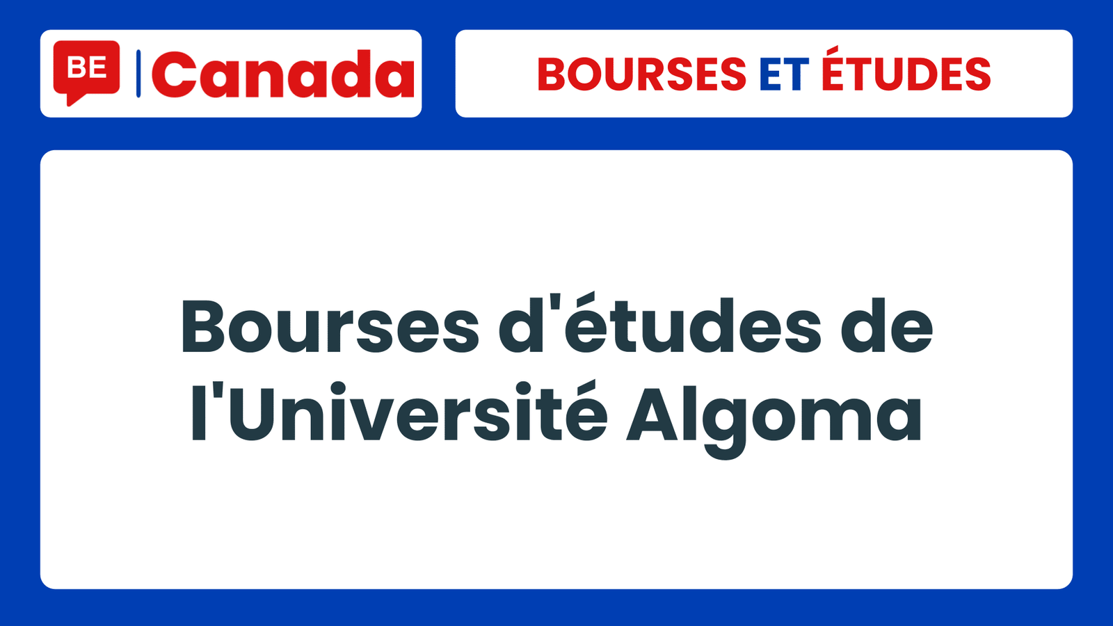 Bourses d'études de l'Université Algoma