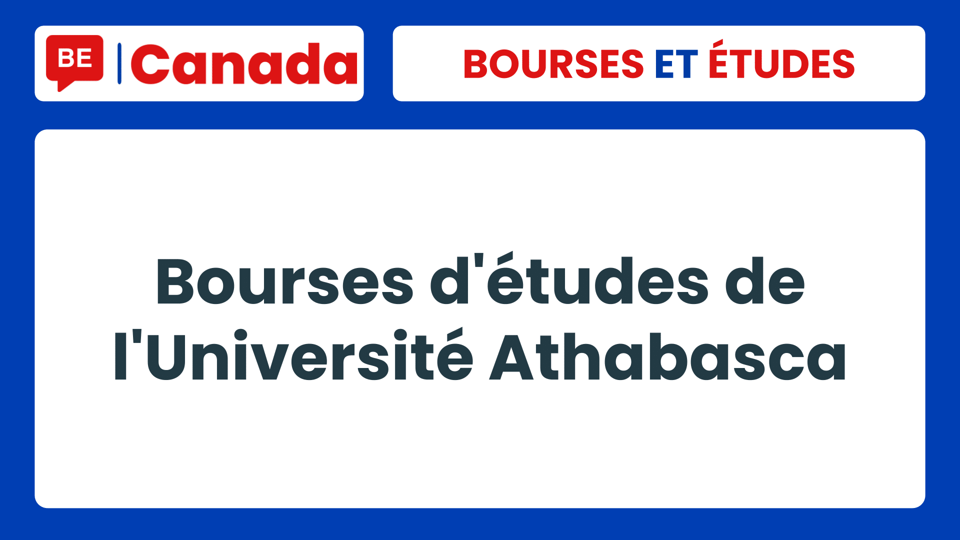 Bourses d'études de l'Université Athabasca