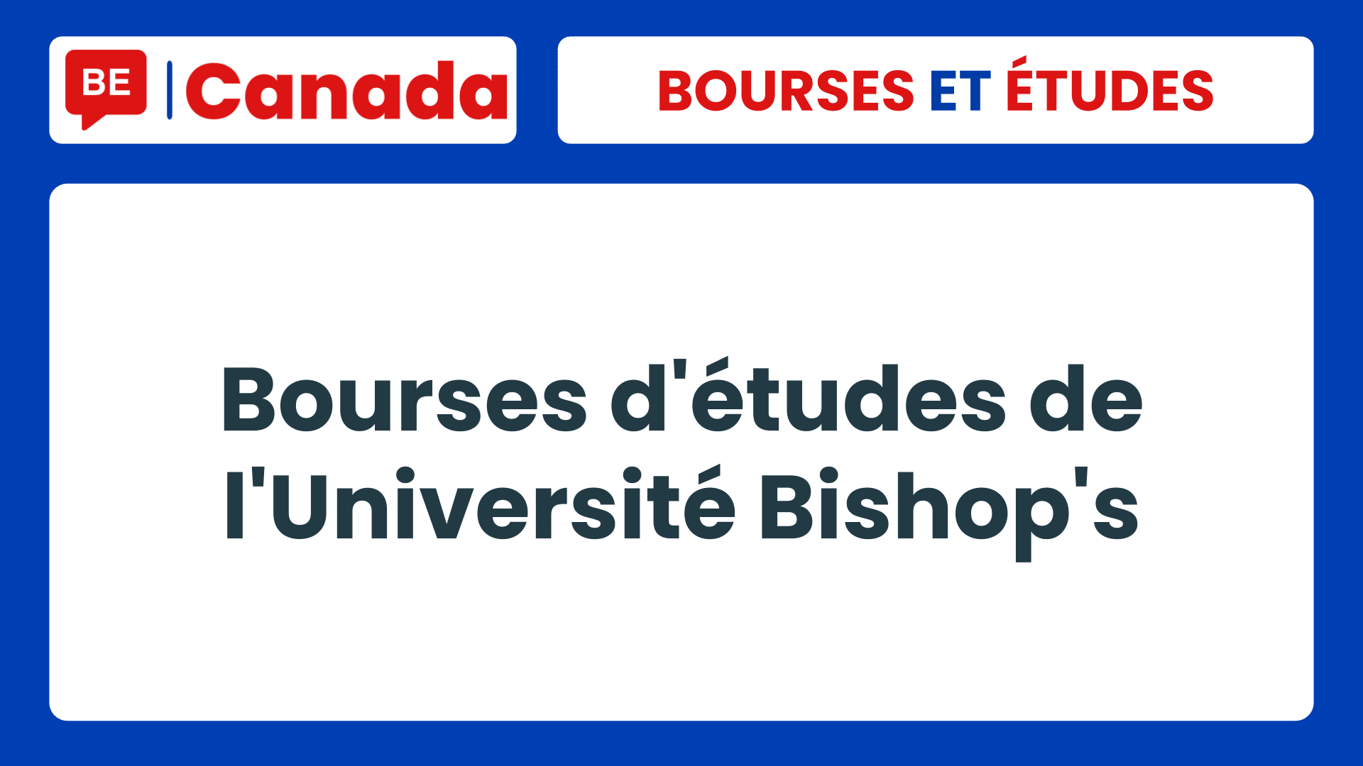 Bourses d'études de l'Université Bishop's