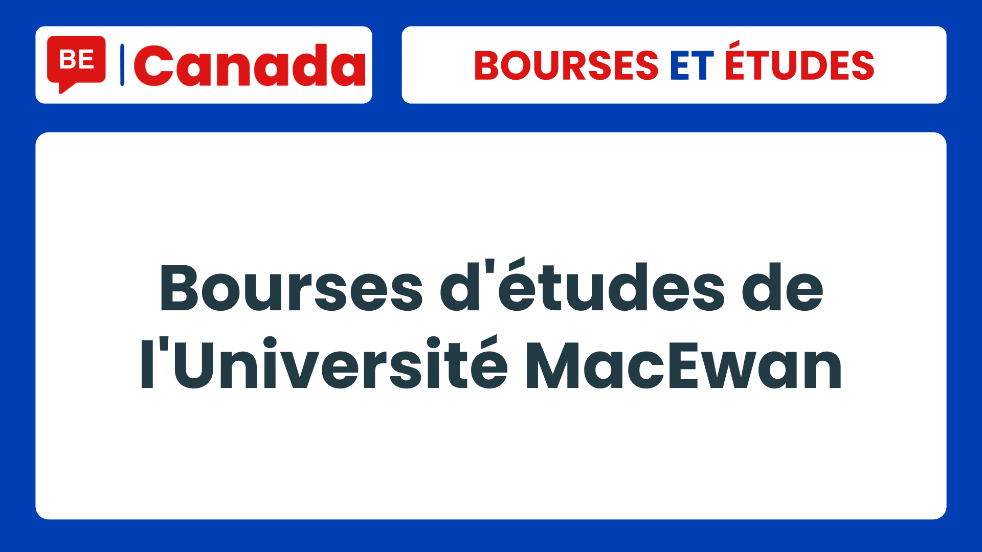 Bourses d'études de l'Université MacEwan