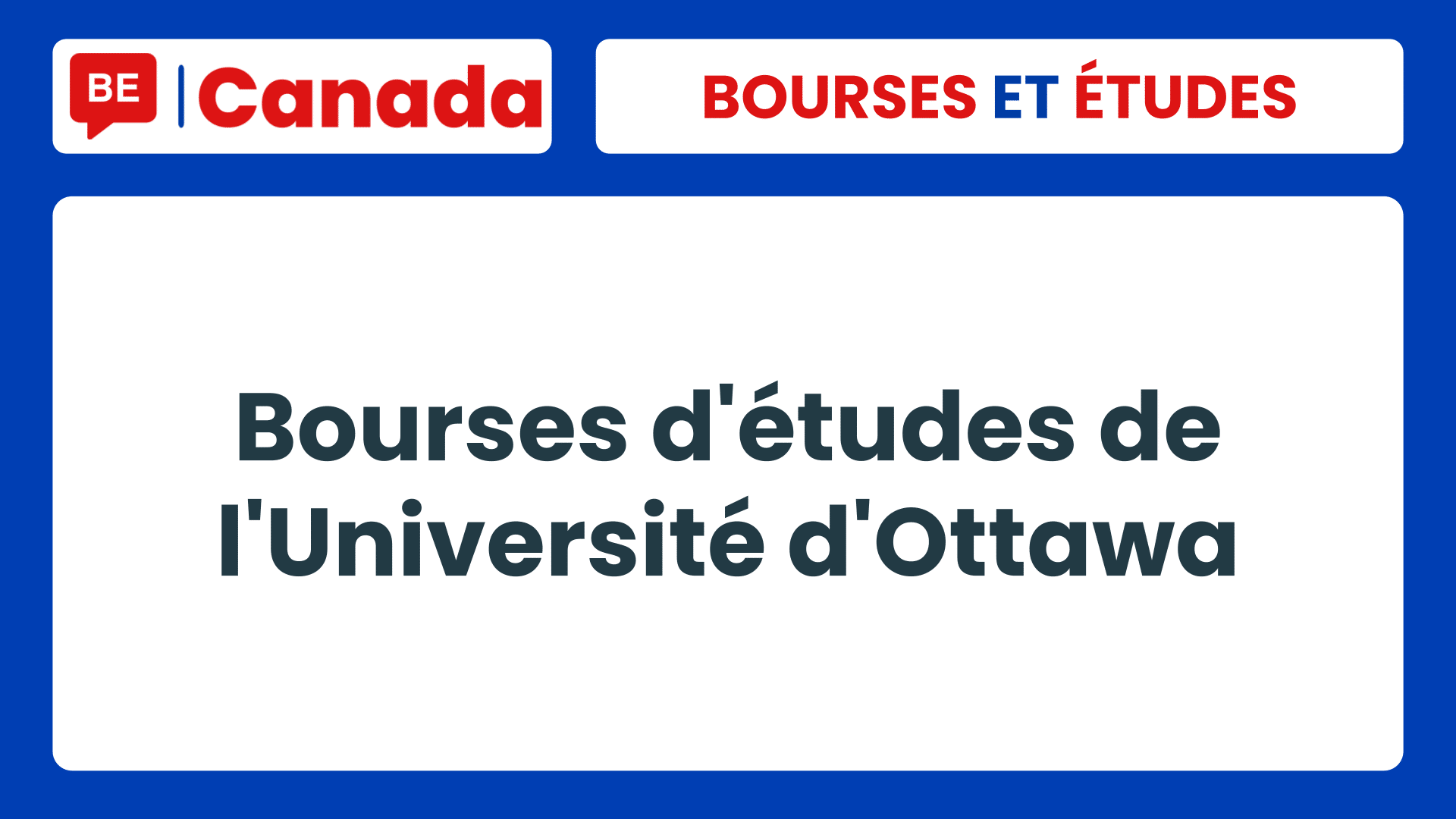 Bourses d'études de l'Université d'Ottawa
