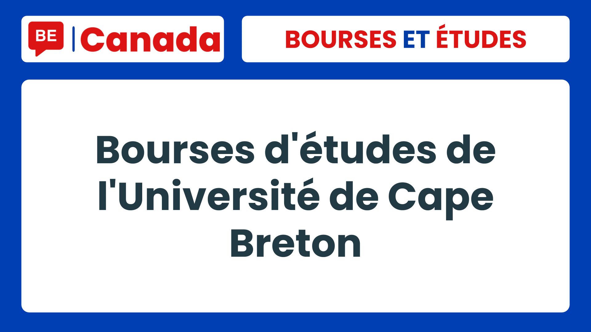Bourses d'études de l'Université de Cape Breton