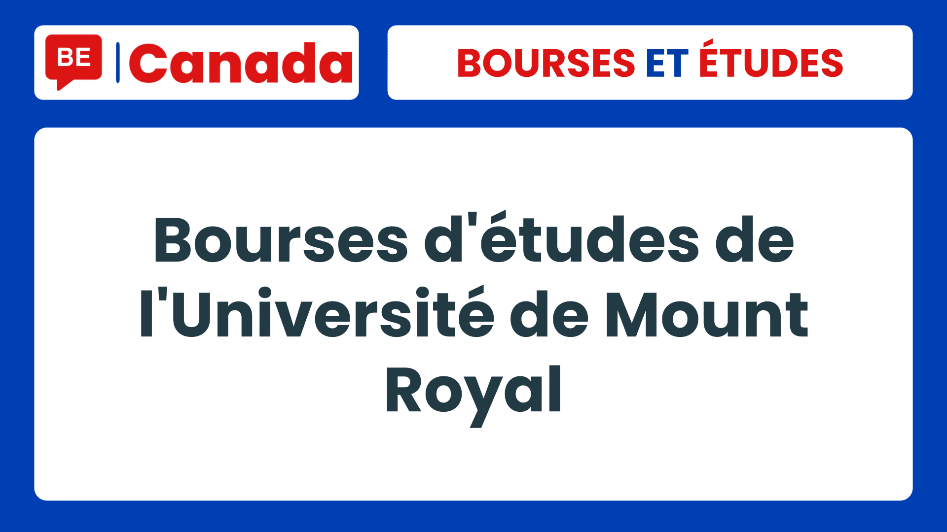 Bourses d'études de l'Université de Mount Royal