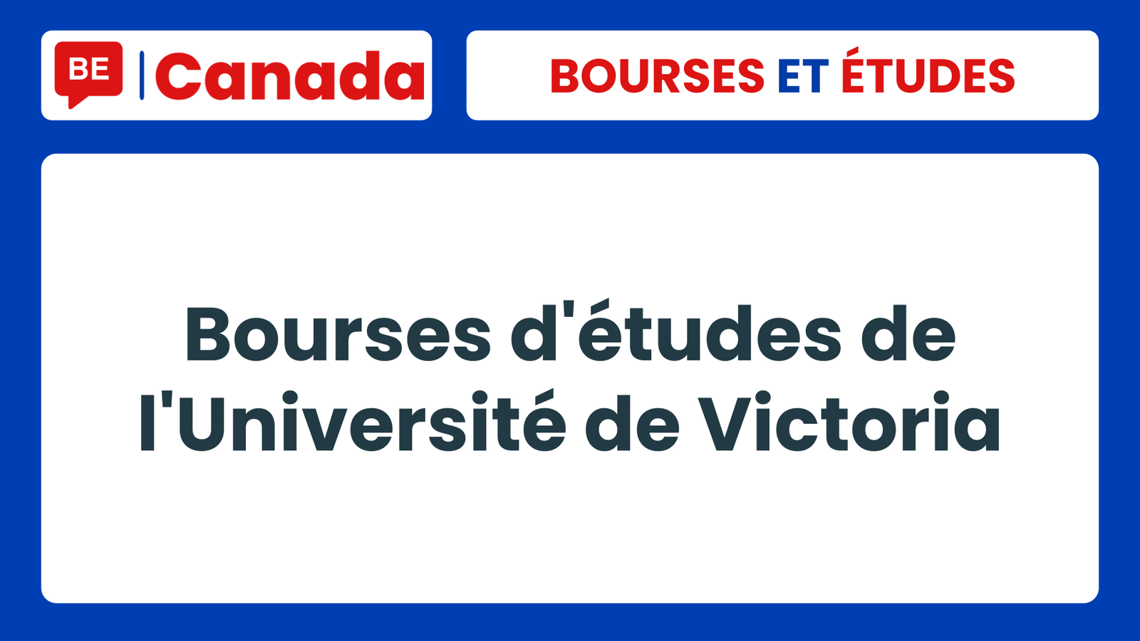 Bourses d'études de l'Université de Victoria