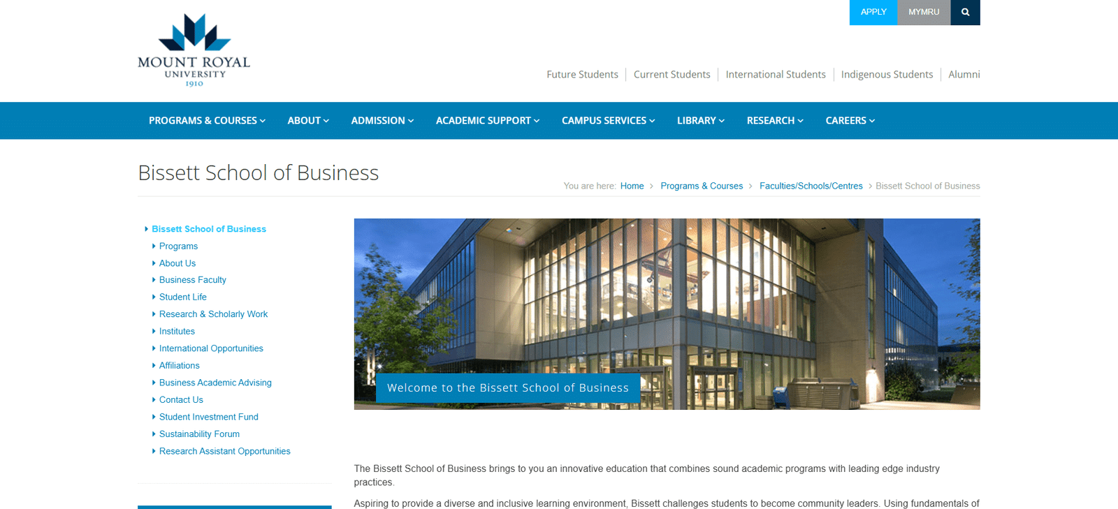 Bissett School of Business