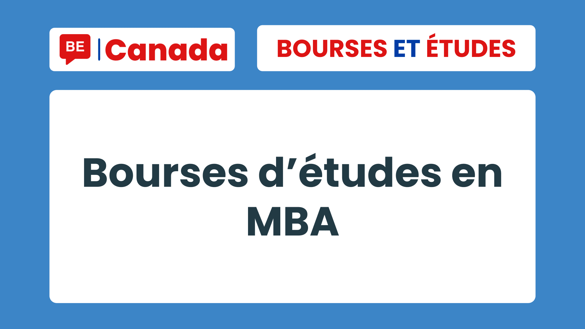 bourses en MBA au Canada