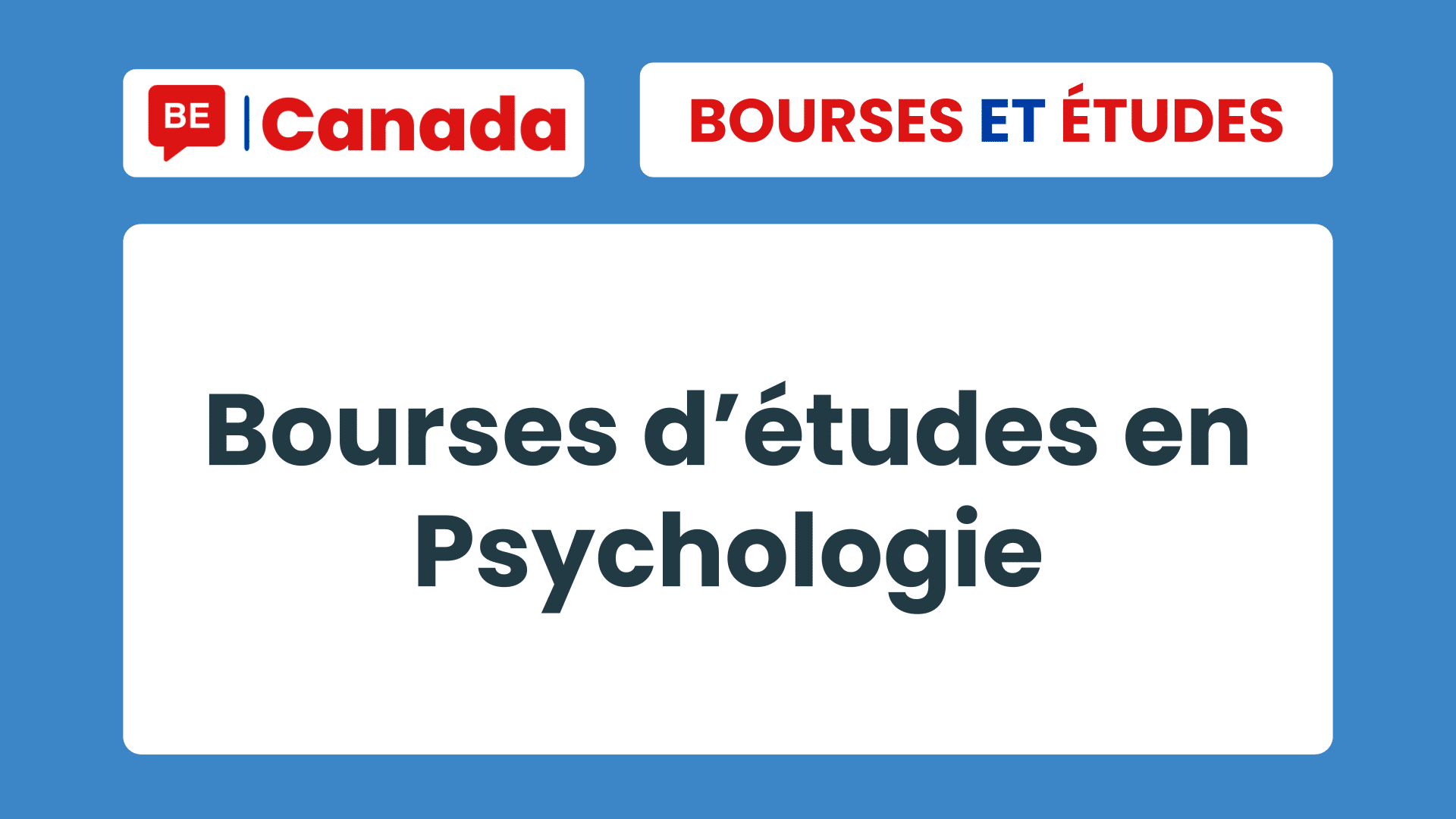 bourses en Psychologie au Canada