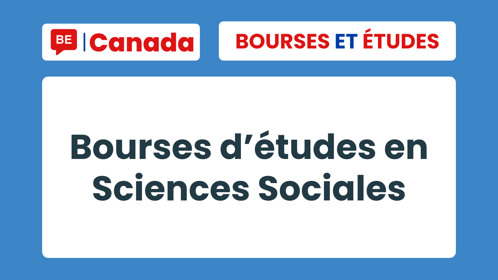 bourses en Sciences Sociales au Canada