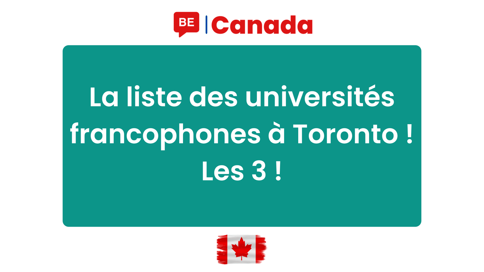 La liste des universités francophones à Toronto