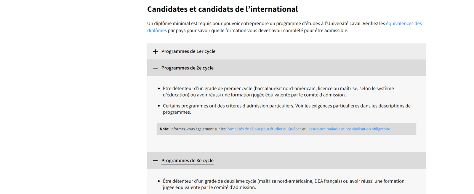 conditions d'admission aux universités au Canada